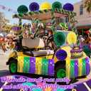 Norme 41 Pcs Mardi Gras Decorations Party Favors Supplies, Mardi Gras Cutouts Purple Green Gold Foil Fringe Curtains Garland Paper Pompoms Hanging Fan Swirls Decor for Home Outdoor Party Supplies