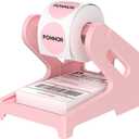 PONNOR Label Holder Thermal Label Holder for Rolls and Fanfold Labels Shipping Label Stand Desktop Printer DIY Accessory Supplies for Home, Office (Pink)