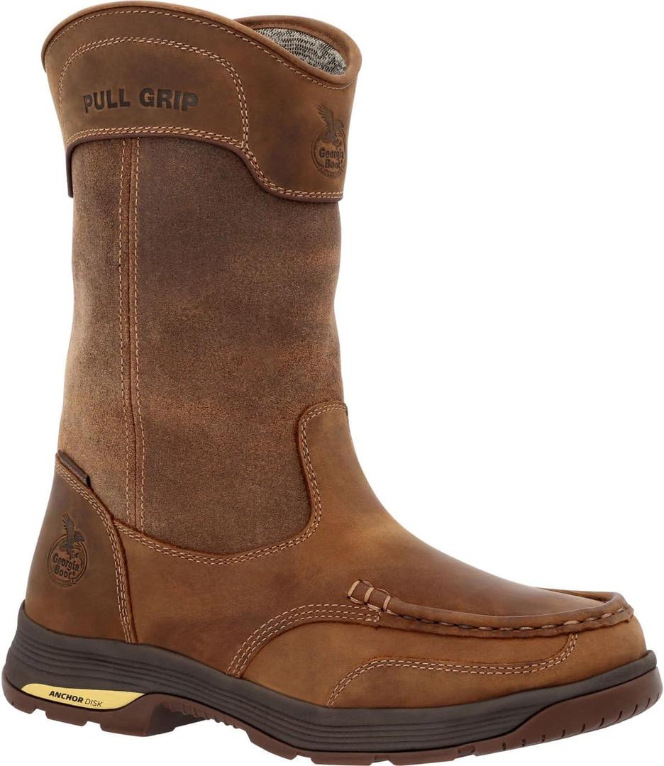 Georgia Boot Athens SuperLyte Alloy Toe Waterproof Wellington Pull-On, Brown, Size 10(M) Georgia Boot Athens SuperLyte Alloy Toe Waterproof Wellington Pull-On, Brown, Size 10(M)