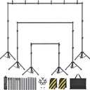 Eocnrhe Backdrop Stand Kit - 6 Widths, 10x7.5ft Adjustable Background Stand for Parties & Studio Photography