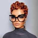 Pixie Cut Wig Human Hair for Black Women Short Pixie Cut Wigs Natural Looking 100% Real Human Hair Wigs Glueless Full Machine Made Wigs for Black Women (C-025#350)