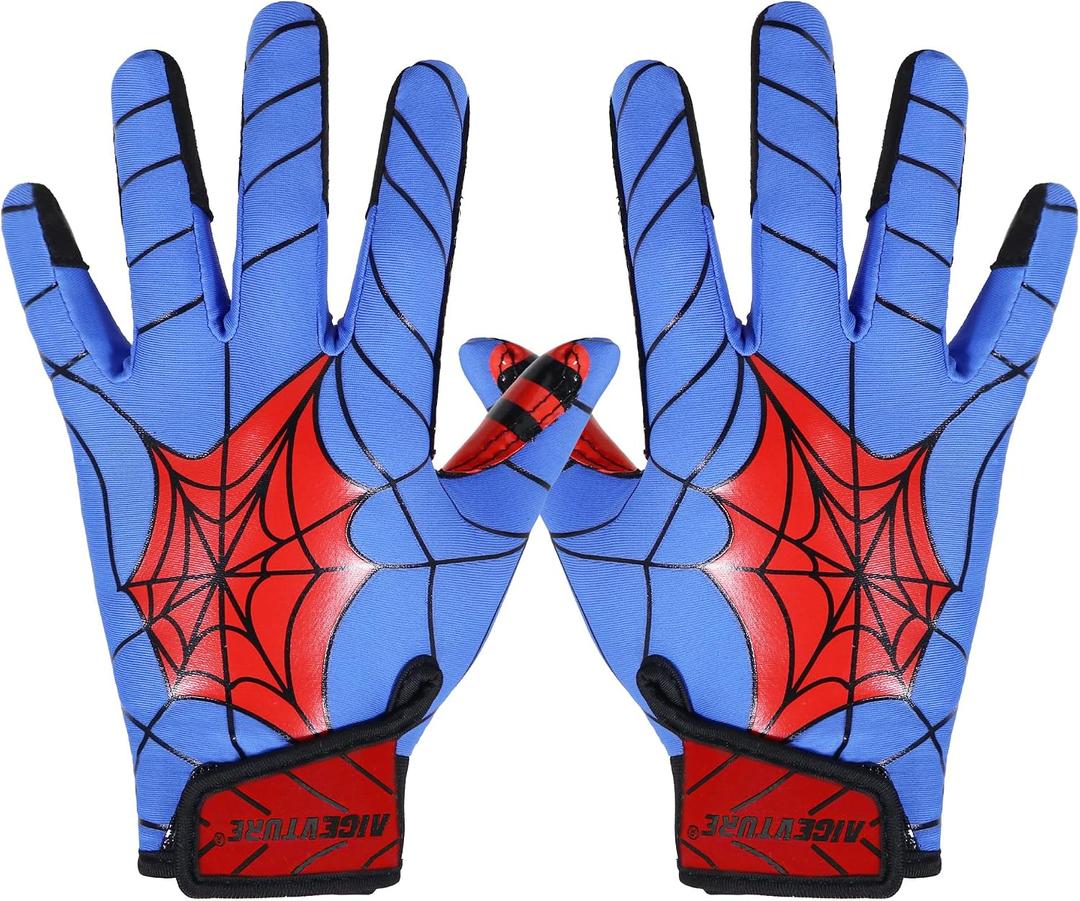 AIGEVTURE Youth Football Gloves Kid Receiver Gloves Boys Girls Unmatched Grip Great Gift, Youth L&Adult XS