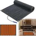 Baquler Heated Snow Melting Mats Winter Heated Outdoor Mats No Slip Melts up to 3 Inch/h Connection with 9.84 ft Power Cord for Snow Removal Stair Step Driveway Walkway(Classic,20 x 30 Inch,Grey) (Gray)