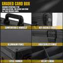 Graded Card Storage Box Holds 155+ Graded Cards or 700+ Top Loaders - Aluminum Alloy Trading Cards Case, Sports Card Storage Box with Lock, Fits PSA, CSG, BGS (XL Black)