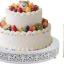 MTJYQTF White Cake Stand Set - 16 in Metal Round Cupcake Dessert Stand with Cake Cutting & Cake Spatula for Party, Candy Table Display for Wedding Birthday Baby Shower CS003-16pan-white