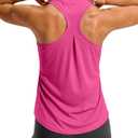 G Gradual Women's Workout Tank Tops Racerback Athletic Yoga Tops Loose Fit Sleeveless Running Gym Sports Shirts for Women(Magenta, M)