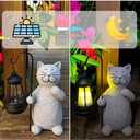 Cat Solar Garden Statues,Resin Cat Carrying Lantern Design Figurine Decorations with Solar Lights Lantern, OutdoorStatue Decor Art for Lawn Yard Front Patio Balcony