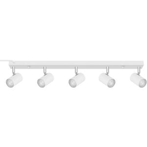 Plug in Track Lighting, LED Track Light Kit, White 5-Light Large Track Lights for Kitchen, 15 FT Cord,30" Large Ceiling Spotlight, Rotatable Wall Mount Light Head for Bedroom Hallway Living Room