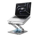 Adjustable Laptop Stand for Desk with 360 Base, Ergonomic Laptop Riser, Mount, Holder Notebook Computer Stand for MacBook Air Pro, HP, Dell, XPS, HP 16" Laptops - Gray