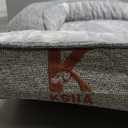 KSIIA Washable Dog Bed Medium Size Dog U-Shaped Bolster Pet Couch with Removable Waterproof Cover, Non-Slip Bottom and Egg-Crate Orthopedic Foam Pet Bed, 35 x 22 Inch, Gray (Light Grey)