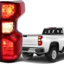 Halogen Tail Light Compatible With Chevy Silverado 1500 2019-2026 Silverado HD 2500/3500 2020-2023 Rear Brake Signal Taillights Replacement w/Bulb & Harness Right Passenger Side 84554657