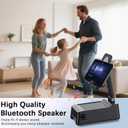 Wireless Induction Speaker 5-in-1 Bluetooth Speaker with Phone Stand, Father's Day Present, Stereo Sound 8 RGB Ambient Light, 360° Rotation Adjustable Desktop Stand for iOS Android
