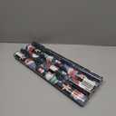 CAMKUZON Reversible Christmas Wrapping Paper Roll for Kids Baby - Funny Gnome in Black, HO HO HO & Snowflake Christmas Tree in Red - Cartoon Holiday Gift Wrap Paper, 17.7 Inch Pack of 4