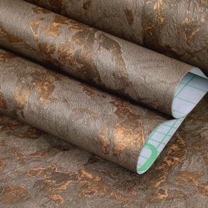 FunStick 24"x200" Thick Gold Brown Marble Countertop Contact Paper Waterproof Removable Marble Wallpaper Peel and Stick Countertops for Kitchen Bathroom Self Adhesive Wall Paper for Table Desk Walls