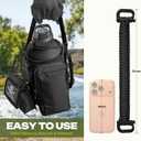 Shoulder Strap, Universal Replacement Adjustable Padded Bag Strap with Metal Hooks for Golf Bags, Luggage, Backpack, Tools in Outdoor Camping Travel Trips (Strap and Black Handle)