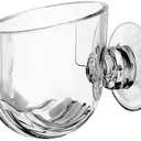 1Pc Oval Aquarium Plant Holder Cup - Crystal Glass Aquatic Plant Pot, Aquarium Aquatic Planter | Red Shrimp Live Plants Fish Tank Glass Holder