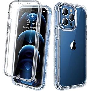 Miracase Designed for iPhone 12 Pro Max Case, Full Body Rugged Case with Built-in Touch Sensitive Anti-Scratch Screen Protector, Soft TPU Case Compatible with iPhone 12 Pro Max 6.7", Clear