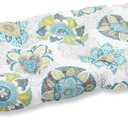 Pillow Perfect Floral Indoor/Outdoor Sofa Setee Swing Cushion, Tufted, Weather, and Fade Resistant, 19" x 44", Blue/Green Allodala, 1 Count