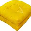 Gnostik 2 Pcs Outdoor Seat Cushions, Yellow Waterproof U Shaped Outdoor Chair Cushions Patio Chair Seat Pads for Porch, Garden Furniture, 18.6"X18.6"