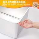 Yangbaga Extra Large Stainless Steel Litter Box, Leak Proof 12 Inches High Sides for Urine & Litter Trapping, Corner Litter Box for Kittens, Older Cats,Non-Stick,Non-Slip,No Sharp Edges