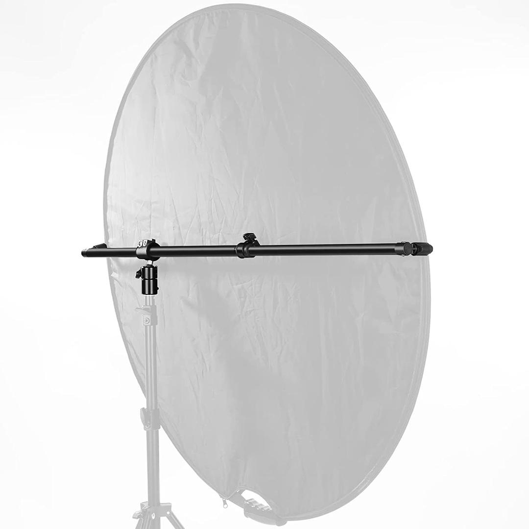 NEEWER Extendable Reflector Holder Arm, Photo Studio Telescopic 27.9 to 47.2 Boom Arm 360 Degree Swivel Reflector Bracket for Product and Portrait Photography, Ideal for Studio & Outdoor Photography