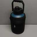 BUZIO 1 Gallon Water Bottle Insulated, (Cold for 48 Hrs) 128oz Large Stainless Steel Water Jug, 3.58in Big Wide Mouth Leak Proof Metal Flask with Carrying Sleeve for Camping,Gym, Hiking, Indigo Crush