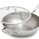 GreenPan Valencia Pro Tri-Ply Stainless Steel 12" Wok Pan with Lid, Induction Ready Cookware, All Cooktops, Sauce Pot, Mirror Finish, Dishwasher & Oven/Broiler Safe to 600F