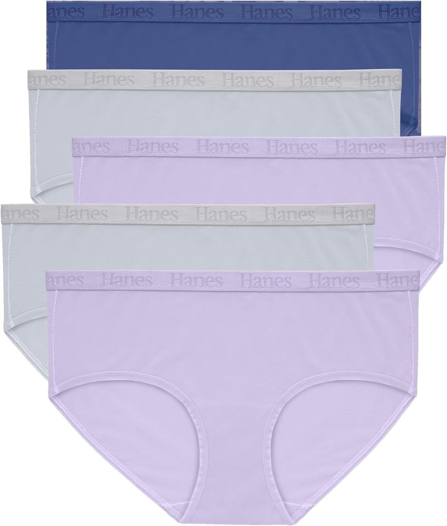 Hanes Originals Supersoft Hipster Pack, Panties, Viscose from Bamboo Underwear for Women (Small, Violet/Silver Opal/Silver Opal/Lavender/Lavender)