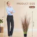 Jexine 2 Pieces Tall Artificial Grass Plant Potted Artificial Greenery Floor Plants Fake Pampas Grass Tall in Pot for Housewarming Gift House Garden Bathroom Lobby Indoor Outdoor (Autumn,4 ft)