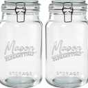 Eleganttime 1 Gallon Mason Jars Wide Mouth 2 Pack,128 oz Large Glass Jar with Airtight Lid,Big Pickle Jar for Food Storage,Canning,Pickling, Fermentation and Preservation