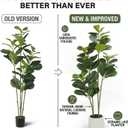 6FT Artificial Fiddle Leaf Fig Tree for Indoor Home Office Decor-Realistic Fake Ficus Tree in Black Planter,Faux Plant with Lifelike Trunk&Leaves for Living Room,Housewarming Gift