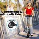 AERO MOBILITY Kick Scooter for Kids 6+, Teens & Adults | Light Up Wheels, Hand Brake, Rubber Deck Mat & Shock Absorption | Foldable & Height Adjustable