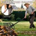 2 in 1 Garden Leaf Rake & Leaf Scoops, Adjustable Leaf Rake for Lawns with Grabber, Hand Rakes for Picking Up Leaves,Pine Needles, Gravel (Black)