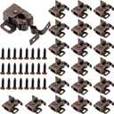 Bonuci 30 Pcs Cabinet Door Latch and Catch Hardware Double Roller Catch Cabinet Latches with Spear Strike for Closet Doors Kitchen (Brown Antique Copper)