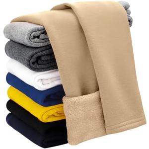 Auranso Girls Winter Warm Cotton Fleece Lined Leggings Thick Thermal Tights Pants.140