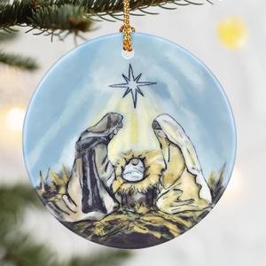 Nativity Christmas Ornaments, Dodosky 2.8in Ceramic Religious Ornament, Xmas Decor, Christmas Tree Ornaments, Xmas Decorations for Tree, Holiday Ornament, Gift Ideas, Christian Gifts, Religious Gifts