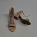 DREAM PAIRS Womens Low-Chunk Low Heel Pump Sandal (8.5 Wide, Nude)