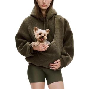Kangaroo Pouch Unisex Hoodie, Dog Carrier Pullover for Small Dogs & Cats, Multiple Color Outdoor Sweater, Hands-Free Pet Carrying Sweatshirt (US, Alpha, Small, Regular)