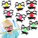 8 Pack Novelty Glasses Mask Toys For Kids, Mustache Glasses Blower, Funny Party Blowouts Blow Horns Birthday Party Noisemakers Whistles For Party Favors Goodie Bag Stuffers, Pinata Fillers