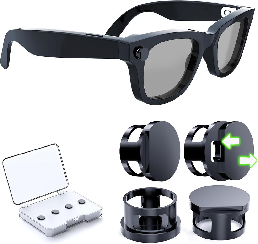4 Pack LED Light Blocker Covers Compatible with Ray-Ban Meta Wayfarer/Skyler/Headliner(&Gen 2) Oakley Meta HSTN Smart Glasses Stickers Accessories,Adjustable Blocking Light Covers Meta Glasses
