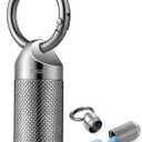 TISUR Titanium Keychain Pill Holder Small Metal Pill Case, Pill Organizer Portable Waterproof Pill Container, Travel Pill Bottle Box for Purse (Large-0.63inch)