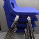 FDP 16" School Stack Chair, Stacking Student Seat with Chromed Steel Legs and Ball Glides For In-Home Learning or Classroom - Blue (4-Pack), 10382-BL