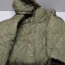 Women's Oversized Quilted Jackets Lightweight Long Sleeve Full Zipper Puffer Jacket Casual Hooded Coats with Pockets (Medium, Army Green)