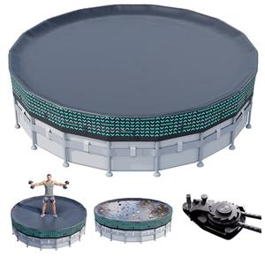 POOLHACKER 550D Heavy-Duty 18 ft Round Pool Cover for Above Ground Pools