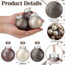 12 Pcs Neutral Textured Christmas Ball Ornaments 2.4 Inch Vintage Metallic Brown Maroon Gold Xmas Tree Ornament Shatterproof Rustic Distressed Xmas Baubles Antique Farmhouse Christmas Decor