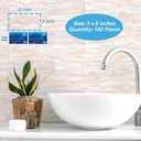 Art3d 102-Piece Peel and Stick Wall Tile for Kitchen Backsplash, Bathroom, Fireplace, 3in. x 6in. Stick on Subway Tile, Yellow Jasper