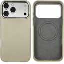 Leather Phone Case for iPhone 17 Pro Max, Magnetic Attraction, Camera Protection, Fingerprint Resistant (Beige)