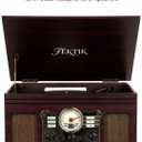 FEKTIK Bluetooth Record Player 10 in 1, 3-Speed Belt-Drive Turntable with Speakers, Bluetooth Input & Output, CD, Cassette, FM Radio, Wireless Streaming