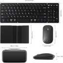 Foldable Keyboard and Mouse, USB-C Rechargeable Folding Wireless Bluetooth Keyboard Combo, Full-Size Portable Travel Keyboard & Mouse for Business Travel, Compatible with Laptop iPad Tablet