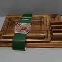 LAZIOPATER Acacia Wood Cutting BoardSolid Wood Cutting Board for Kitchen with Holder with Deep Juice Grooves & Built-in Handles, Durable Wooden Chopping Board Set of 3 for Meat, Vegetables and Fruits